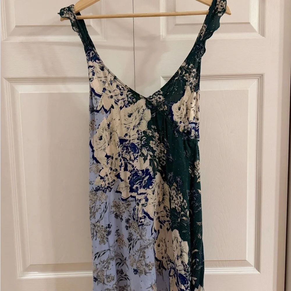 Free People Lauria Blue and White Floral Slip Dress - Picture 2 of 6